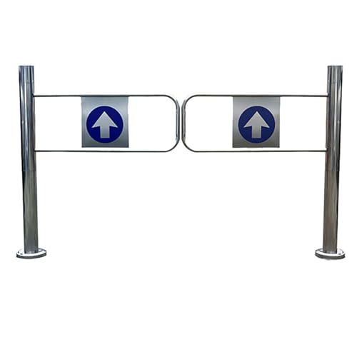 Puerta batiente automática de acero inoxidable para mercados con dispositivo seguro de entrada y salida, puerta de acceso peatonal para tiendas y patios, 100 x 97 cm ()
