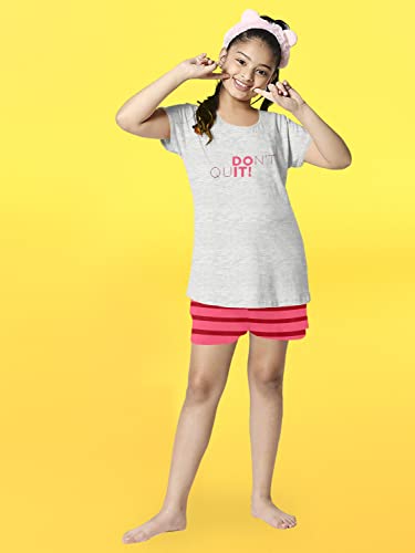 Image of Pure Cotton Half Sleeves Printed T-Shirt & Shorts Set Set | Shorts Set for Kids | Clothing Set for Kids | Summer Set for Kids | Kids Nightwear Multicolor and Sizes