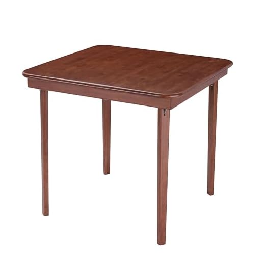 Meco STAKMORE Straight Edge Folding Card Table Cherry Finish