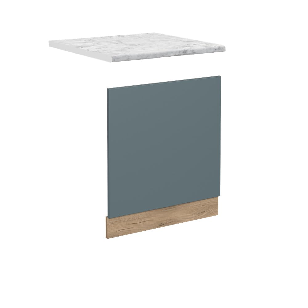 Vicco Front panel Raul, Blue-Grey, 60 cm, WT Marble, for flexible combination within modular kitchen systems