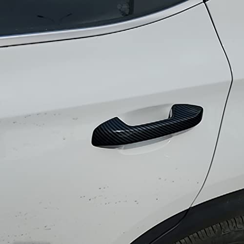 Carbon Fiber Chrome Exterior Door Handle Cover Trims for KIA Seltos Forte Cerato K3 2019 2020 2021 2022 2023 2024 (Carbon Fiber Style)