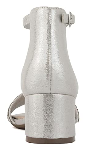 Image of LONDON FOG Women's Nikki Low Two Piece Block Heel Dress Shoe Ladies Ankle Strap Pump Sandal