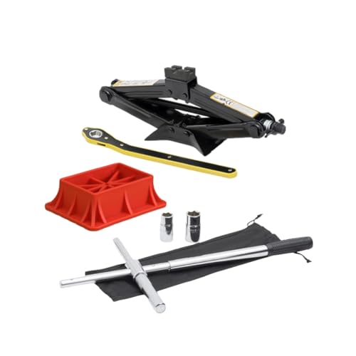Modern Spare Tire Changing Kit for Jeep Compass – Proprietary Scissor Jack Design with Jeep-Specific Jack Head & High-Leverage Cross-Wrench System for Easy Storage