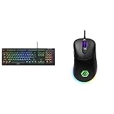 Sharkoon Skiller SGK30 Red, Gaming Keyboard, ES Layout, RGB, 4044951030866 & Light² 100, Gaming Maus, RGB, Schwarz