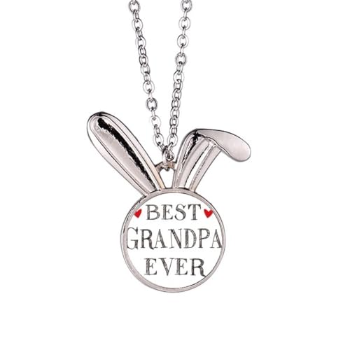 Collier lapin Best Grandpa Ever : bijou pour papy attentionné