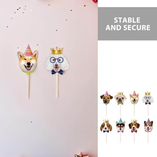 Ipetboom 56 Stück Teiliges Hunde Cupcake Topper Stabile Hundegesicht Muffin Deko Vielseitige Hunde Geburtstagstorten Dekoration Süße Welpen Dessert Picks für Haustier Geburtstagsparty