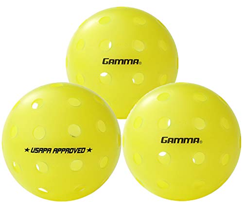 Gamma Sports Photon Outdoor Pickleballs, High-Vis Optic Yellow USAPA Approved Pickleball Balls (3 Pack)