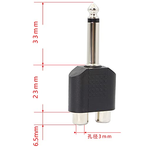 Adaptador 6.35 mm macho a RCA hembra 5 unidades miniatura 5