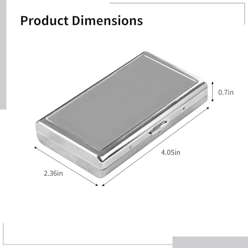 Retro Metal Card Holder Wallet, Silver Business Card Case with Spring Clip - Double Sided Credit Card Holder - Slim Professional Bank Card Storage Box for ID, License, Cash4