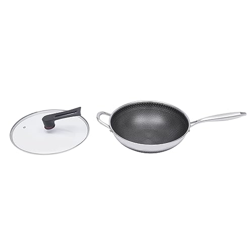 Wok de acero inoxidable antiadherente de 12 pulgadas miniatura 5