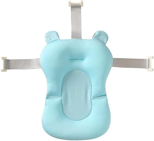 ベビーバスネット 新生児お風呂 滑り止め 折り畳み式 保護 安心 快適 ベビーバス用品 沐浴サポート お風呂グッズ 出産お祝い 出産準備 の日 ギフト プレゼント (青)