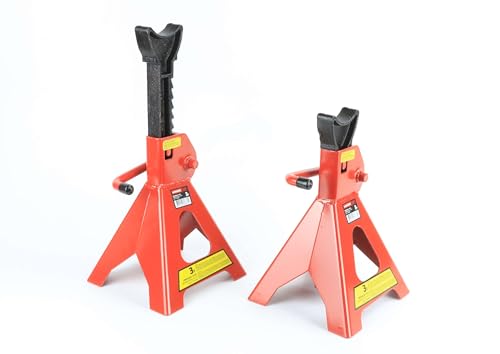 Borriqueta - Soporte de 3 toneladas, 2 unidades, fabricadas en acero, ideal para trabajos de mecánica y elevación de vehículos.*