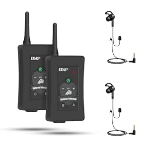 EJEAS FBIM Professionele voetbalscheidsrechter, bluetooth-intercom-headset, communicatiesysteem, 1500 m, 4 personen, online intercom, CVC-ruisonderdrukking, met armtas (2 stuks)