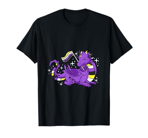 Drache Nichtbinärer Stolz Nonbinary Pride T-Shirt