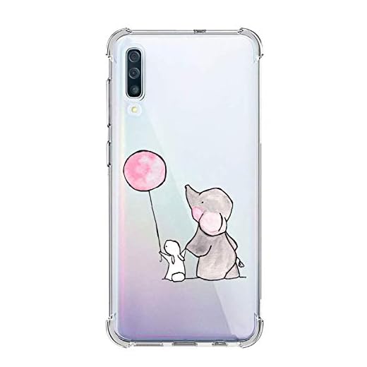 Oihxse Silicona Funda con Huawei Honor 20/Nova 5T/Honor 20S TPU Flexible Suave Transparente Protector Estuche Airbag Esquinas Reforzadas Ultra-Delgado Elefante Patrón Anti-Choque Caso (C10)