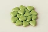 Dragées Petits Coeurs au Chocolat Suprême, 70% Cacao, 21 Couleur au Choix, Fabrication Artisanale Française, 250g (Vert Sauge)