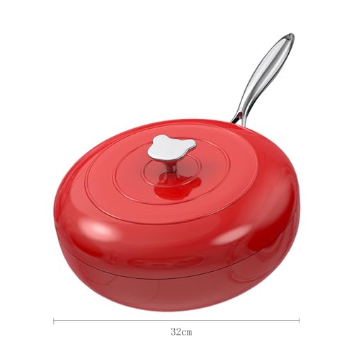 Wok antiadherente de 32 cm color rojo miniatura 2