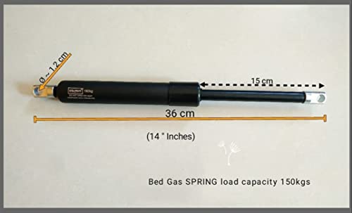 Image of Heavy Duty Bed Gas Spring Struts, Shocks, Pair of Bed Shocker Hydraulic Pump (14 inch Set of 2 pcs) (150 KG Load Capacity)