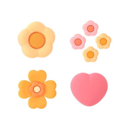 Image of GeekShare Cross D-Pad Button Caps Thumb Grips Set,Silicone ABXY Key Buttons Sticker Compatible with Switch /OLED Joy Con (Pink & Yellow)