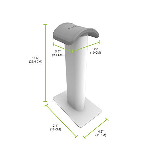Image of Kanto H2W Premium Universal Headphone Stand with Curved Silicone Padding for On and Over Ear Headphones | White