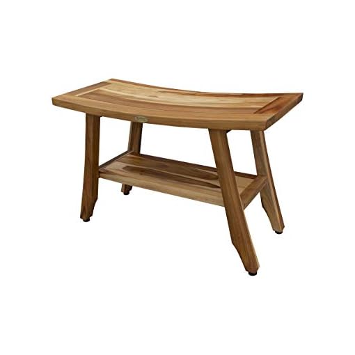 EcoDecors, Satori, 28", Teak Shower Bench, Teak Bathroom Bench, Teak Shower Stool, Teak Shower Seat, Teak Bench for Inside Shower, Waterproof Shower Bench