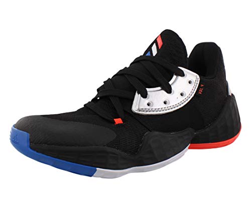 adidas Harden Vol. 4 Boys Shoes Size 3.5, Color: Core Black/Silver Metallic/Bright Blue