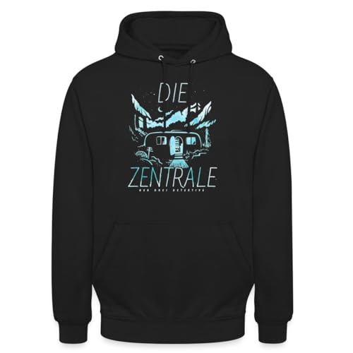 Spreadshirt Die DREI Fragezeichen Die Zentrale Wohnwagen Unisex Hoodie M Schwarz