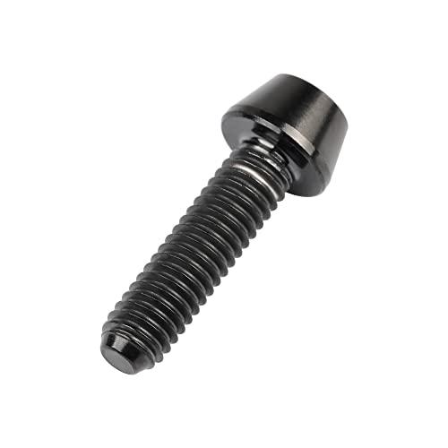 Image of Titanium Ti DIN912 M4 8 10 12 15 20mm Tapered Head Hex Bolts Bicycle Screws Pack of 6 (Black, M4x15mm)