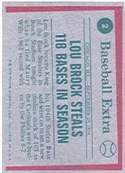 1975 Topps Baseball Card #2 Lou Brock Excellent