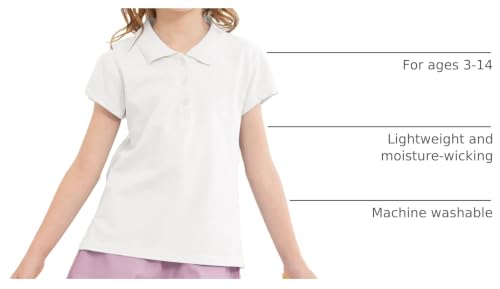 Image of OHD 3 Pack Girls Polo Shirt Cotton School Uniform Polo for Girls 3T-14