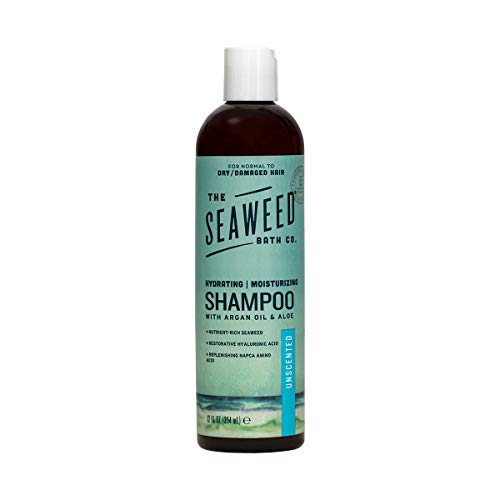 The Seaweed Bath Co. Moisturizing Shampoo, Unscented, Natural Organic Bladderwrack Seaweed, Vegan and Paraben Free, 12oz