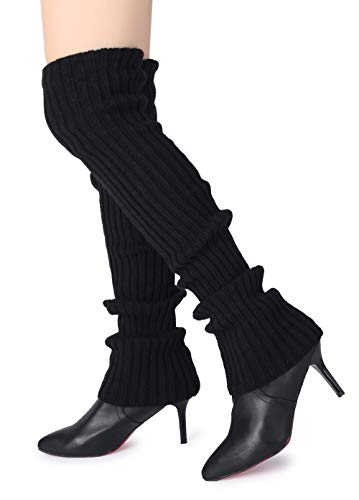 Image of Pareberry Women's Winter Over Knee High Footless Socks Knit Warm Long Leg Warmers