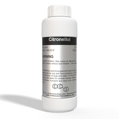 Citronellol 99% Pure - Premium-Quality Industrial and Laboratory Grade (500mL (16 Fl Oz))