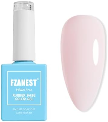 FZANEST Hema-Free Rubber Base Gel Polish, Tpo-free Light Pink Lightweight Sculpting Builder Gel For Quick Nail Strengthening Extension Repair Long-Lasting Base Salon-Quality Nails At Home #02