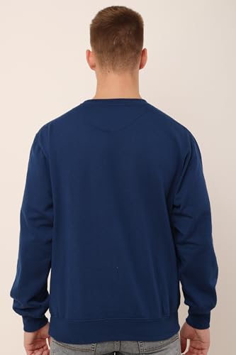 Image of GWADI'S Mens Plain Long Sleeves Fleece Round Neck Winter Wear Solid Sweatshirt
