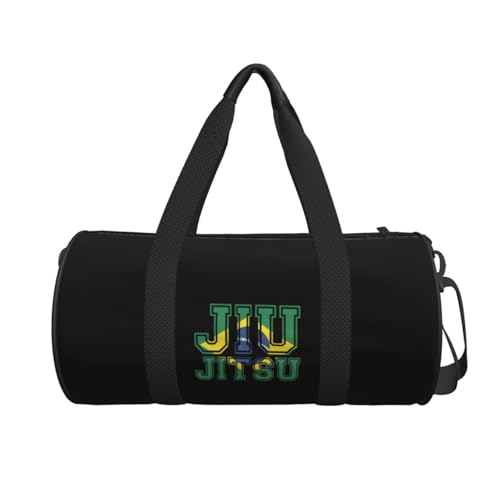 Flag BJJ Tee Brazilian Jiu Jitsu Convertible Garment Bag with Shoulder Strap, Carry on Garment Duffel Bag for Men Women - Rolling Foldable for Travel Luggage Bags (Black)2