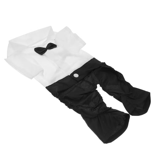 Milisten 1 セット 犬のスーツ ペット犬服 犬の服 コスチューム ポンポン ペットのおもちゃ 繁殖 の装飾 犬を運ぶ衣装 用品 犬のタキシード 犬の衣装 コットン Black