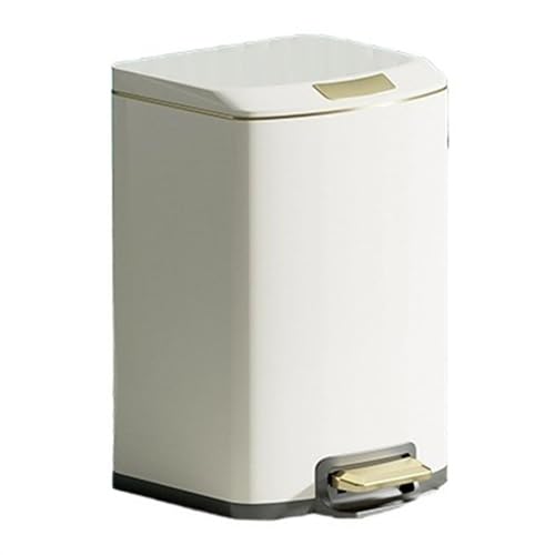 Caneca de basura con tapa y pedal 7L crema miniatura 1