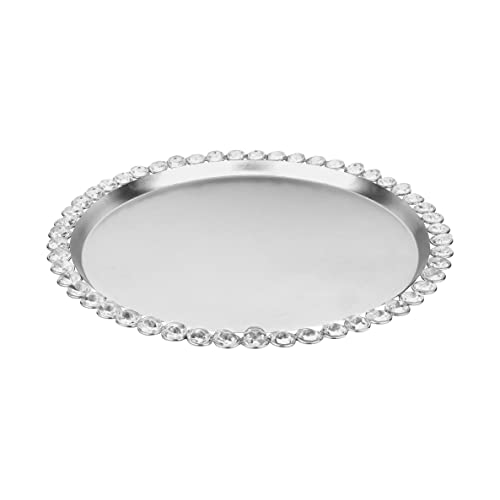(D) Judaica Charger Plate with Crystal Embellished Border 11.8