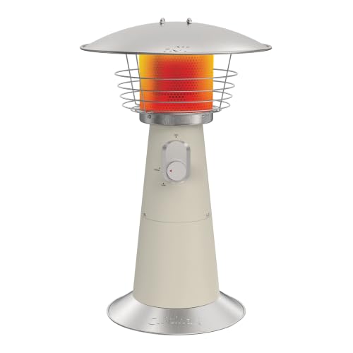 Image of Cuisinart Portable Tabletop Patio Heater, 11,000 BTU Outdoor Propane Heater with Safety Tilt Switch and Adjustable Heat, Burner Screen Guard, 30 sq. Foot Heat Range, Bone