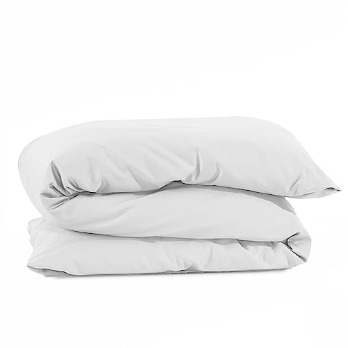 Cuddledown Dreamstead Comforter Duvet Cover | 100% Cotton| 300 Thread Count | Luxurious Sateen Weave | Pure Combed Cotton | Soft | Wrinkle Resistant | Button Closure | White | King