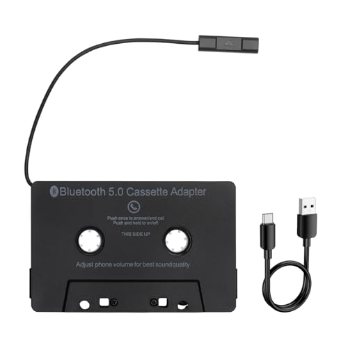 VOSSOT Adaptateur de cassette Bluetooth 5.0 - Mains libres - Formats audio HD - Pour autoradio, système domestique, lecteur de cassette