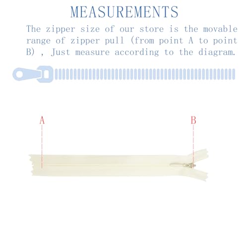 Image of ANPURZII 2PCS #3 24 Inch Beige Invisible Zippers for Sewing Skirts, Nylon Coil Bulk Zippers for Pocket, Pillow(Beige 24 inch 2PCS)