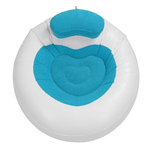 Silla Inflable, PVC Suave Que Floca el Corazón Cariñoso Que Modela la Silla Inflable del sofá para Al Aire Libre (Blue)