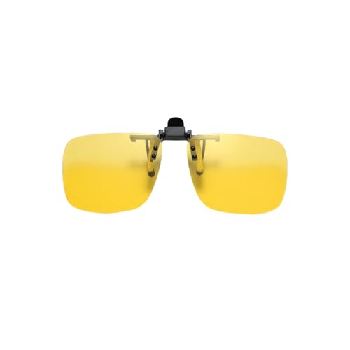DmDoyy Clip Gafas De Sol Para Conducción Nocturna, Lentes Amarillas Antideslumbrantes Ultraligeras, Lente Sin Montura Abatible Tamaño Universal (Hombre/Mujer)