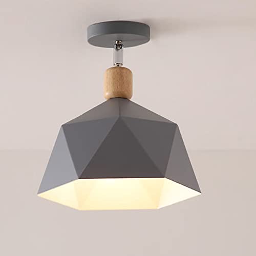 Plafonnier Industrielle Cage Lustre Suspension en Métal Luminaire pour Chambre Cuisine Couloir Salle à Manger E27 max.60W (Ampoule non incluse) (Gris)