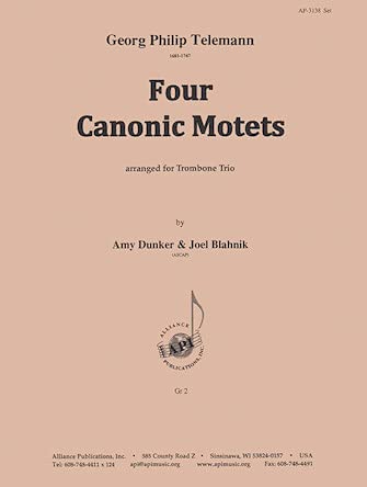 Four Canonic Motets For Trombone Trio -  Alliance Music Publications