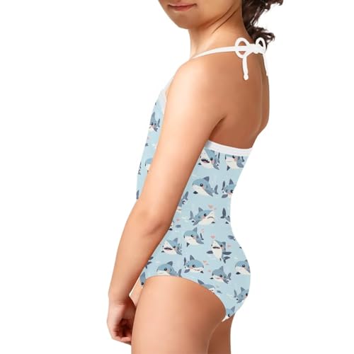 Image of Girls One Piece Swimsuit Beach Bathing Suit Toddler Floral Halter Straps Swimwear for 1-10 Years