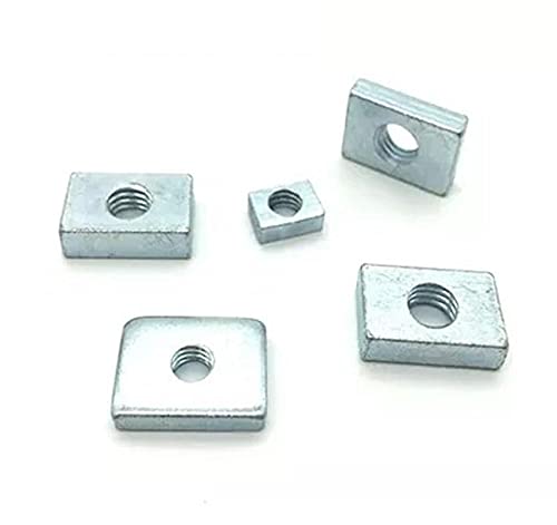 50pc Rectangular Square Nut M3 M4 M5 M6 M8 M6x20x10x4, Nuts GB39 Aluminum Profile Accessory Slider Block,for Mechanical Equipment, Electronic Equipment Countersunk Nut Big Size (M8x20x15x5)