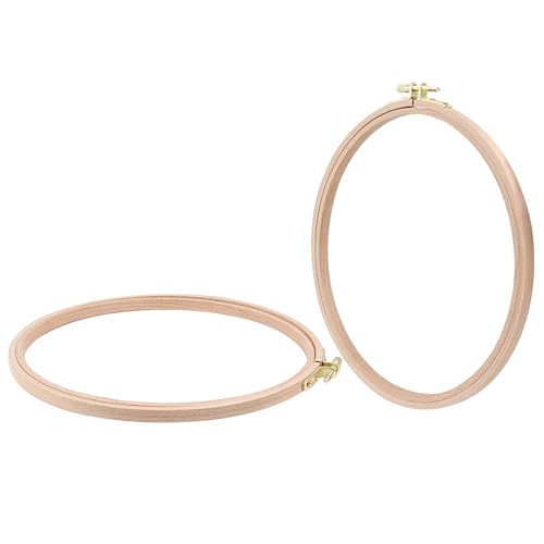 Image of Murtenze 8 inch Embroidery Hoop Round Beech Wood Cross Stitch Hoop, Hand Embroidery and Cross-Stitch Tools for DIY Embroidery Floss Starter of Sewing Art Kits Crafts(2 Pack)